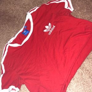 Red adidas crop top